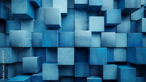 abstract background with blue cubes  3d wallpaper 