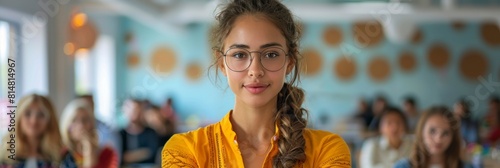 female American entrepreneur leading a workshop on entrepreneurship for aspiring teens