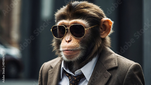 Monkey in sunglasses
