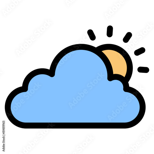 Cloud Sun  Icon Element For Design