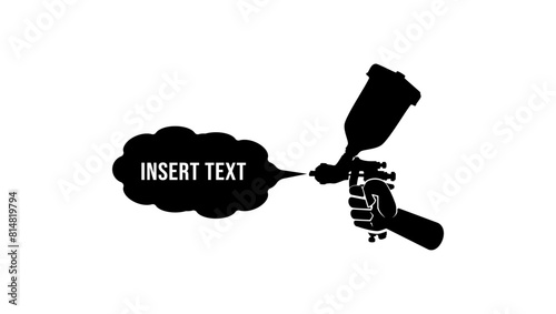 Auto spray painting, black isolated silhouette