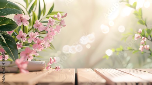 Beautiful floral background  beautiful floral decorations  Mother s Day  Father s Day  Christmas  Birthday  copy space space for text Generative AI.                                                                                                                                 