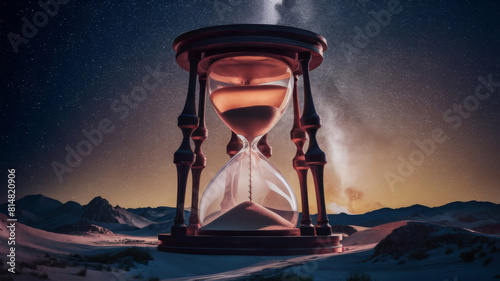 Hourglass Time: Mystical Desert Under the Stars photo