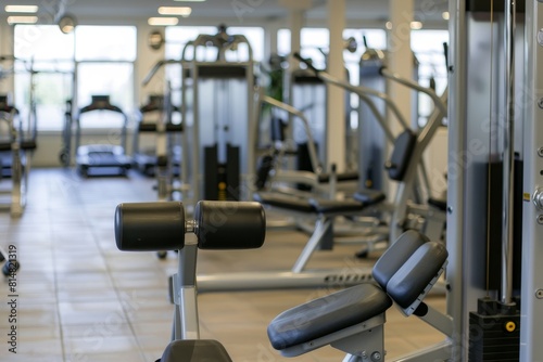 High-quality photo of state-of-the-art fitness equipment in a contemporary indoor gym
