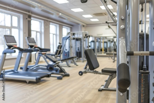 High-quality modern gym equipment in a contemporary fitness facility with state-of-the-art design