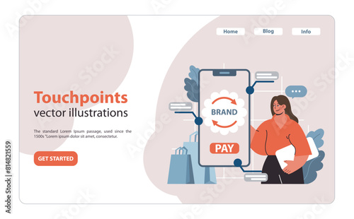 Touchpoints concept. Marketer aligns brand's presence across mobile interface.