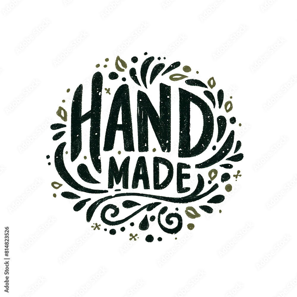 Handmade is a black and white logo with a white background. The logo is written in cursive style and has a flowing, artistic design. The logo conveys a sense of creativity and craftsmanship Handmade is a black and white logo with a white background. The logo is written in cursive style and has a flowing, artistic design. The logo conveys a sense of creativity and craftsmanship