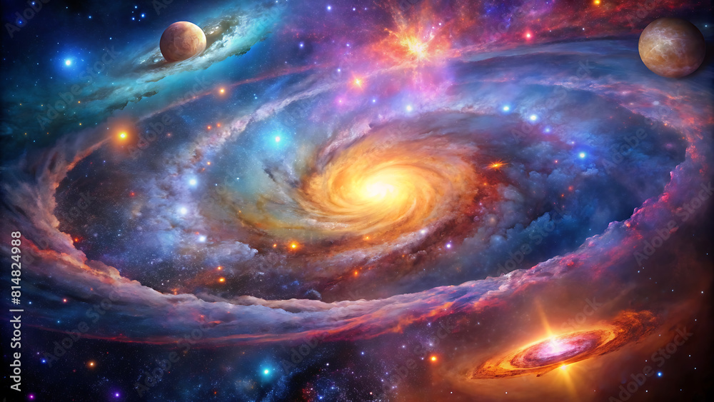 Obraz premium nebula and galaxies in space abstract background