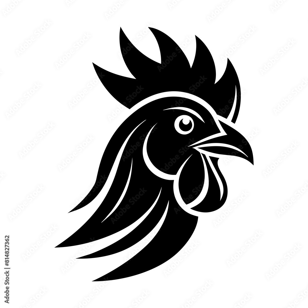 Rooster head icon logo vector illustration.
Rooster head icon logo vector illustration.