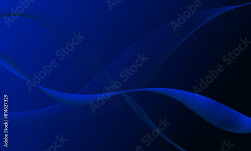 blue stripes lines wave curves on gradient abstract background