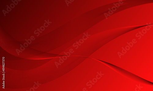 red stripes lines wave curves on gradient abstract background
