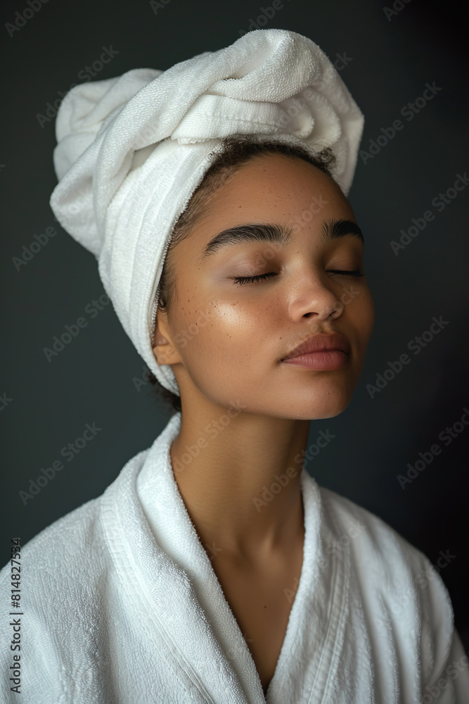 Serene Beauty with Towel Turban Serene Beauty with Towel Turban