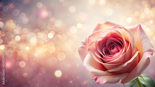 banner template featuring a realistic rose