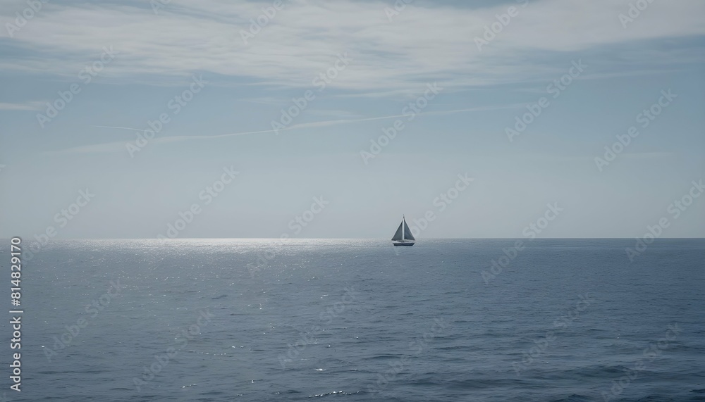 A lone sailboat drifting peacefully on the open oc upscaled_4