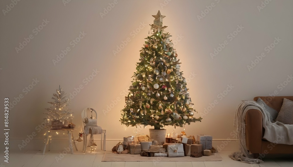 Craft a scene with a christmas tree decorated with upscaled_7