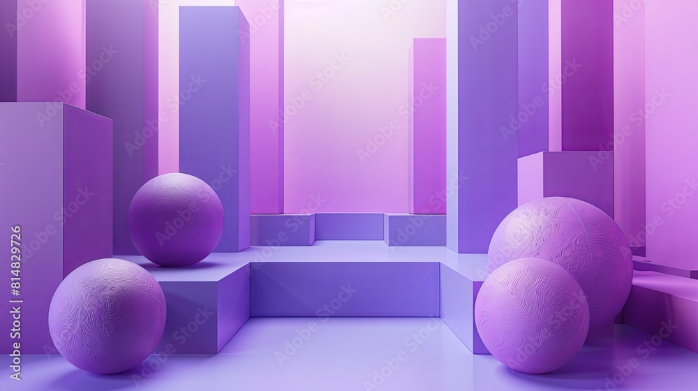 Abstract purple geometric shapes. 3D rendering Abstract purple geometric shapes. 3D rendering