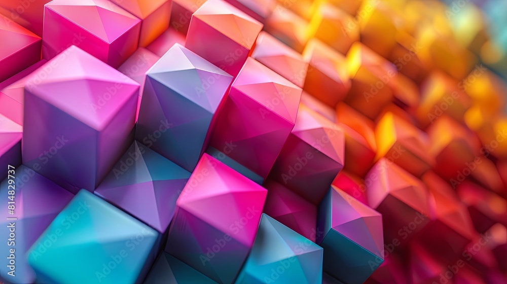 Colorful 3D rendering of geometric shapes.