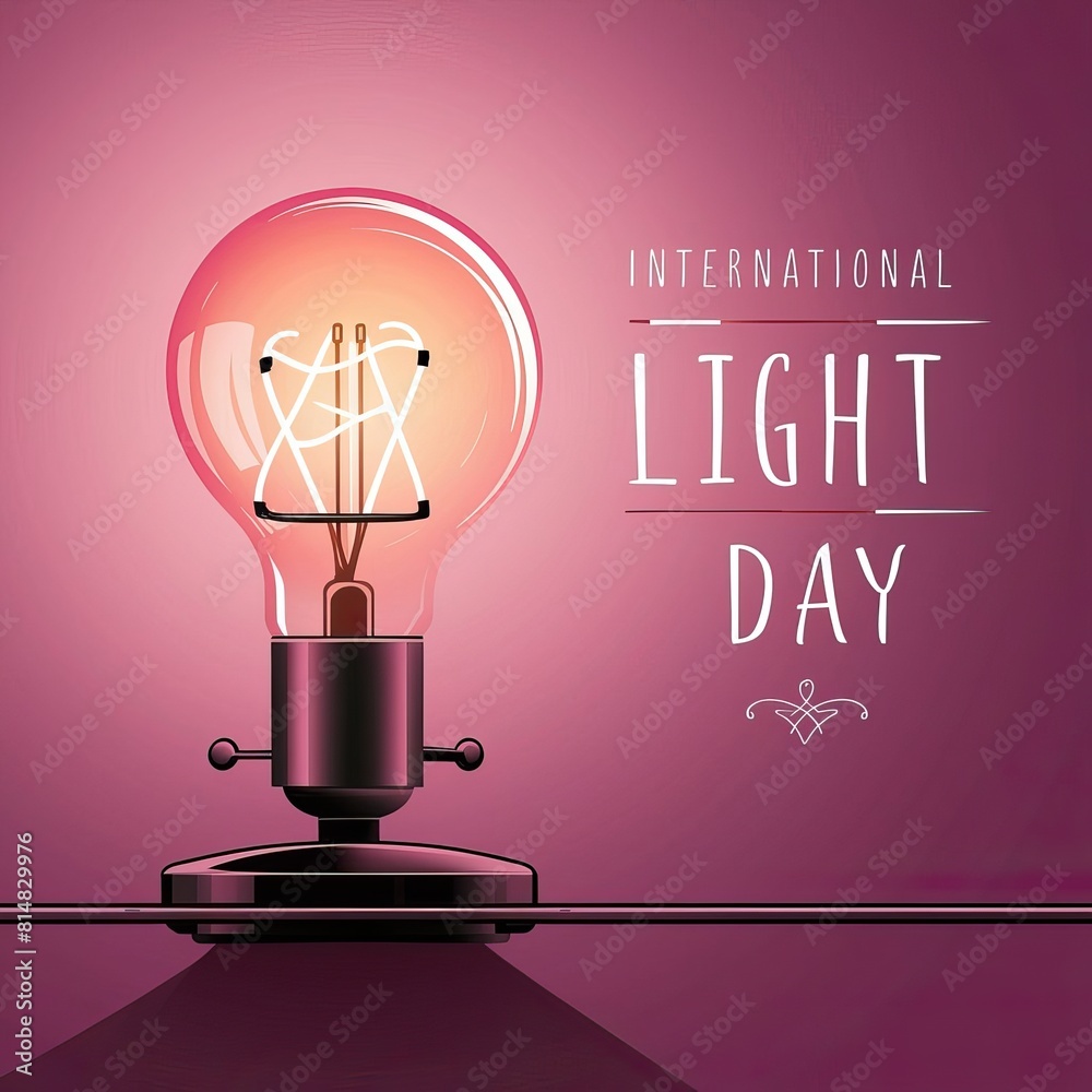 International day of light, Flat illustration. International day of