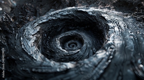 Black hole. Spiral background
