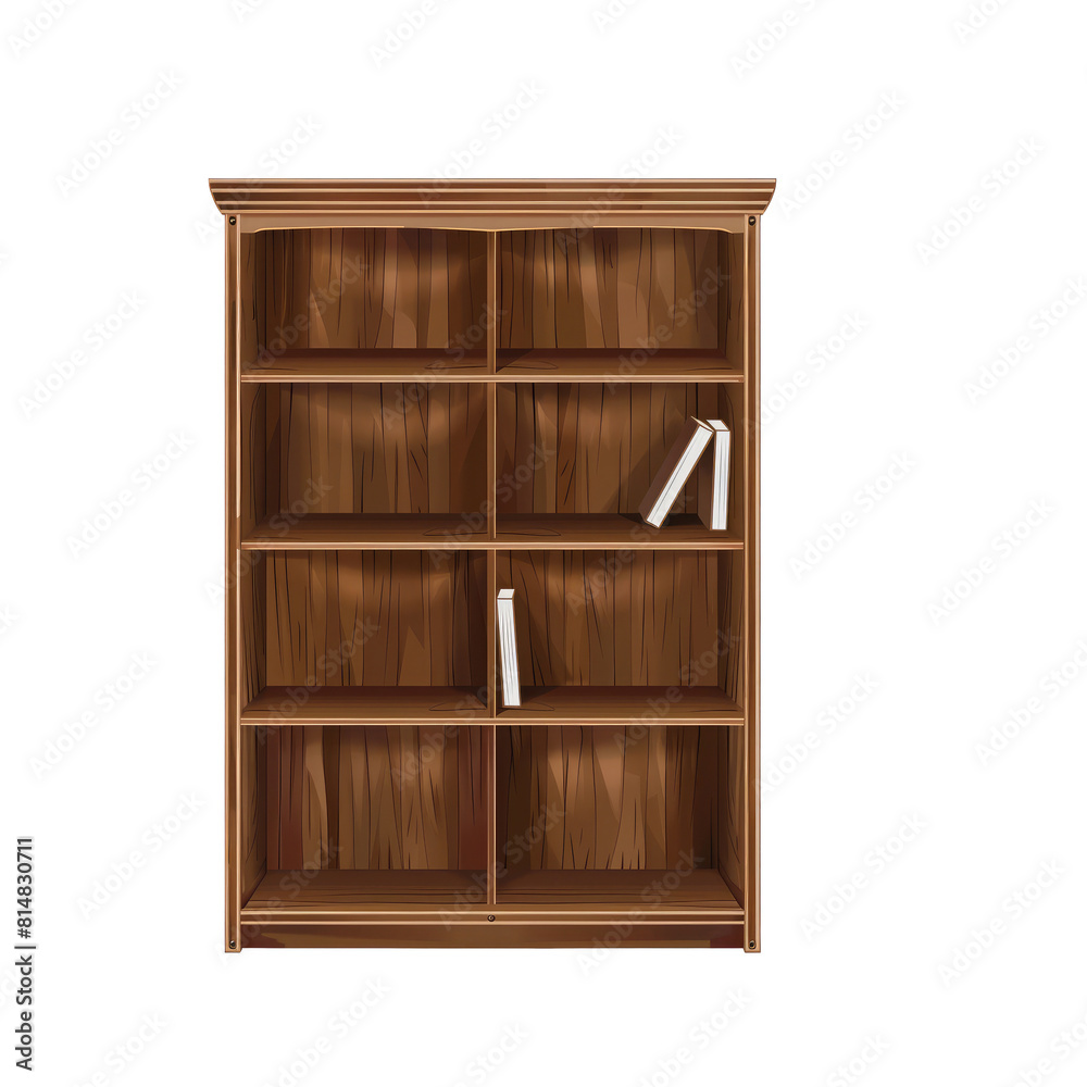 Bookcase isolated on transparent background Bookcase isolated on transparent background