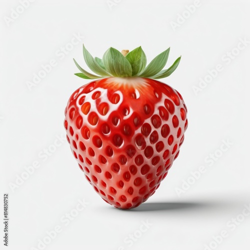 Strawberry isolated on white, front view