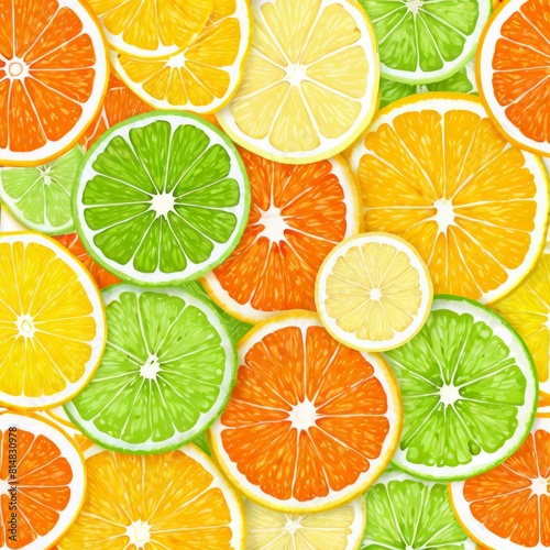 Colorful citrus fruit slices