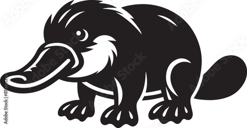 Platypus silhouette vector illustration.