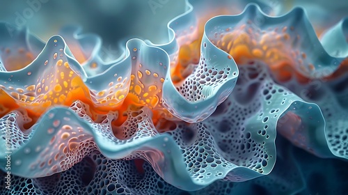 Behold the mesmerizing beauty of a plant cell's Golgi apparatus, where membranes stack and unfold like origami sculptures.