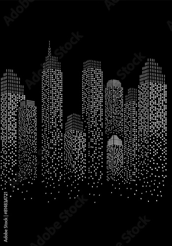 Building city illustration black cities window silhouette