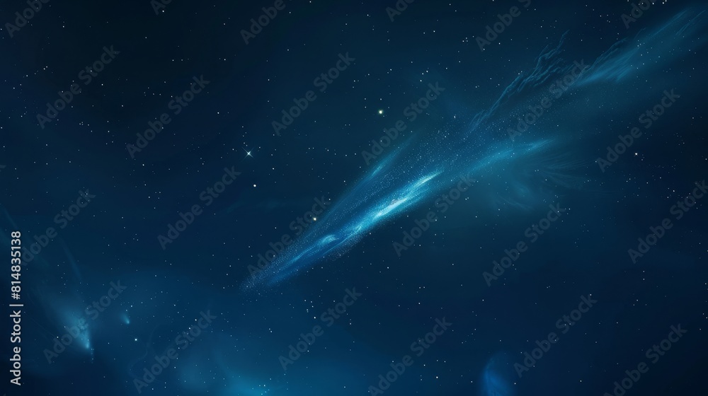 Comet streaks through sky leaving glowing trail Comet streaks through sky leaving glowing trail