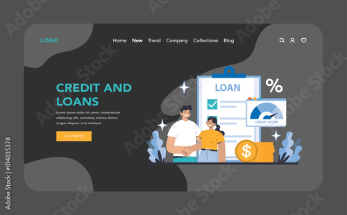 Bank services concept. Flat vector illustration.