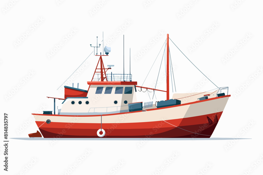 Fishing boat illustration. Fishing trawler. Ship. Fishing boat illustration. Fishing trawler. Ship.