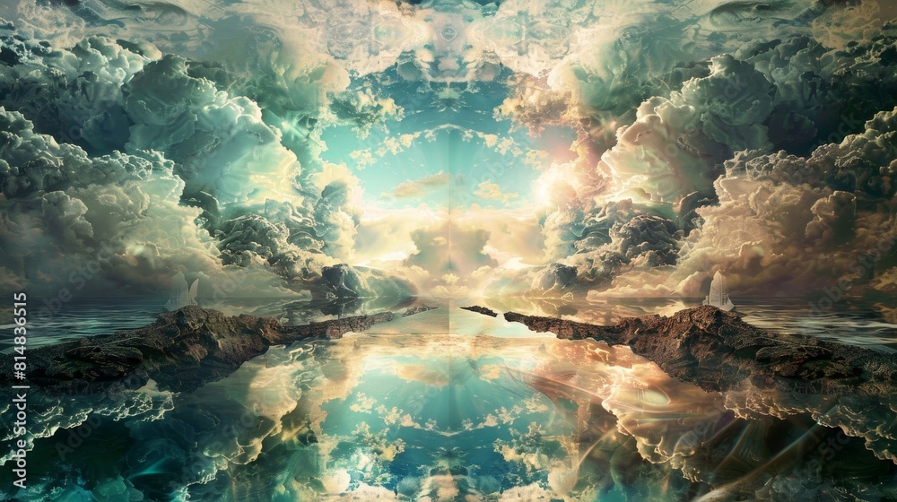 Surreal landscape of mirrored reality Surreal landscape of mirrored reality