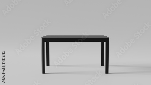 a black table with a black top and a black base