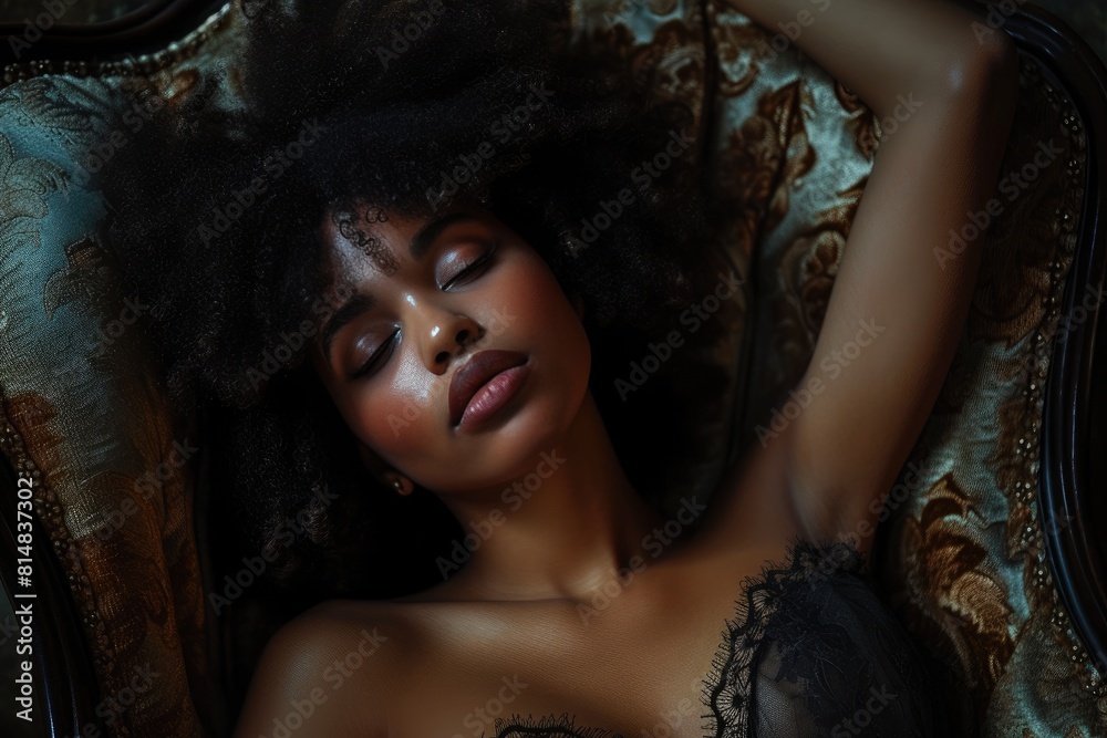 Captivating Portrait: Stunning Black Woman in Natural Lighting