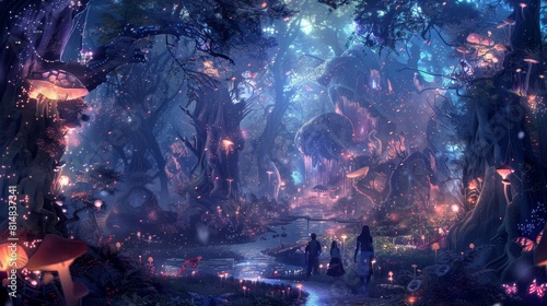 Realm of enchantment in mystical forest