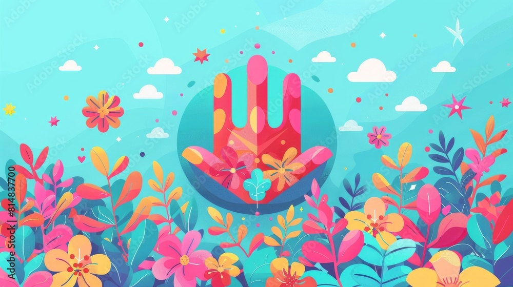Dream harmony flat design top view peace theme animation Complementary Color Scheme