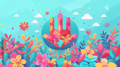 Dream harmony flat design top view peace theme animation Complementary Color Scheme