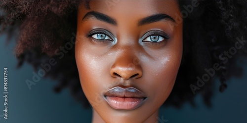 Graceful Elegance: Dark-Skinned Lady with Striking Eyes
