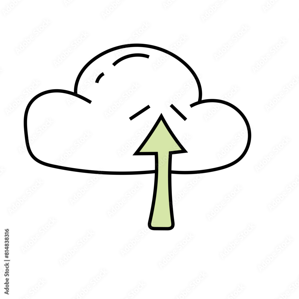 Cloud storage doodle .Vector isolated on white background Cloud storage doodle .Vector isolated on white background
