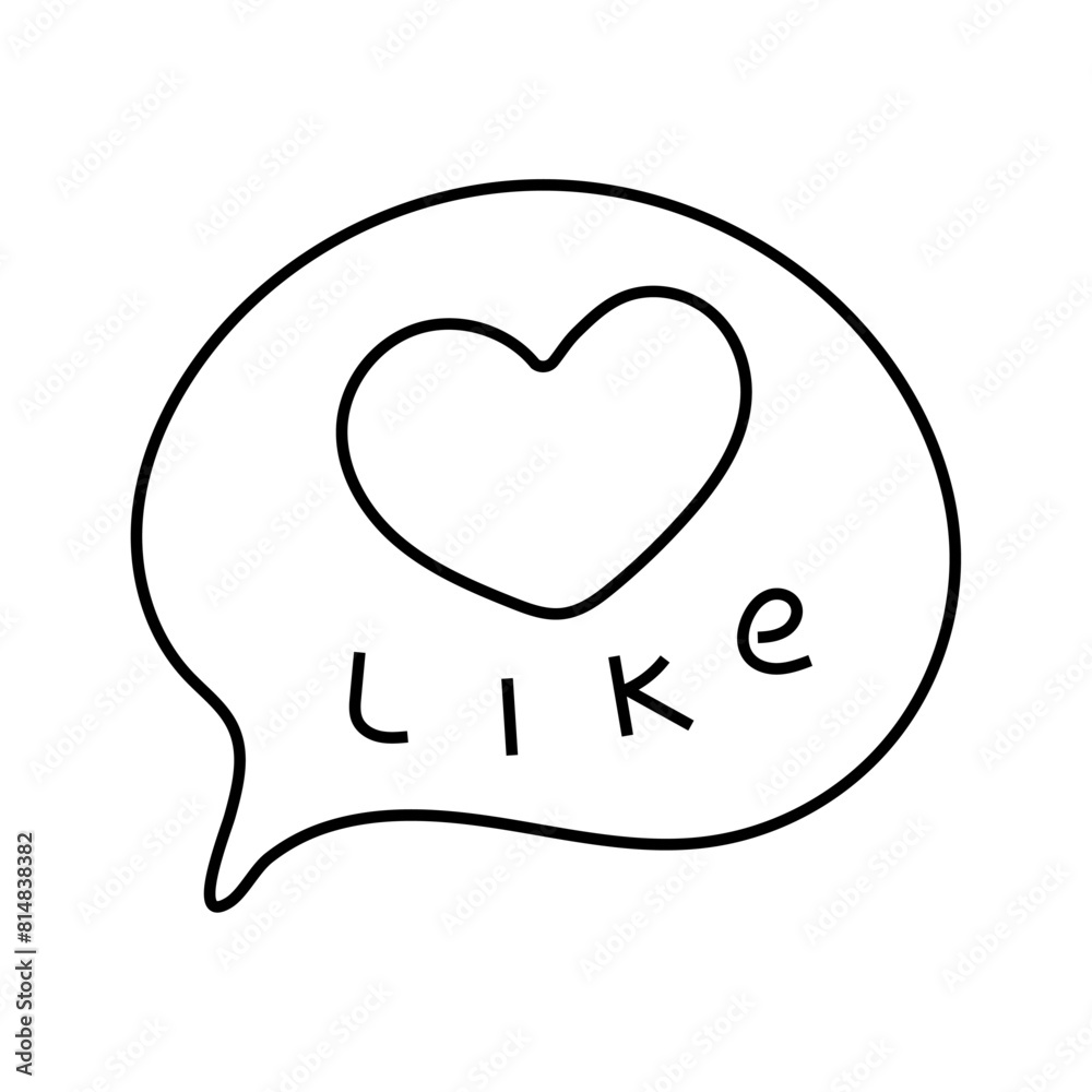 Like doodle icon .Vector isolated on white background Like doodle icon .Vector isolated on white background