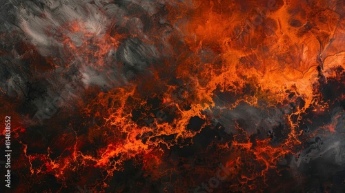 Fiery burst against smoky charcoal backdrop evokes eruption