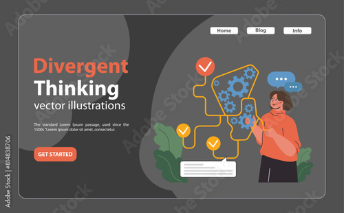 Problem-solving dynamics concept. Flat vector illustration.