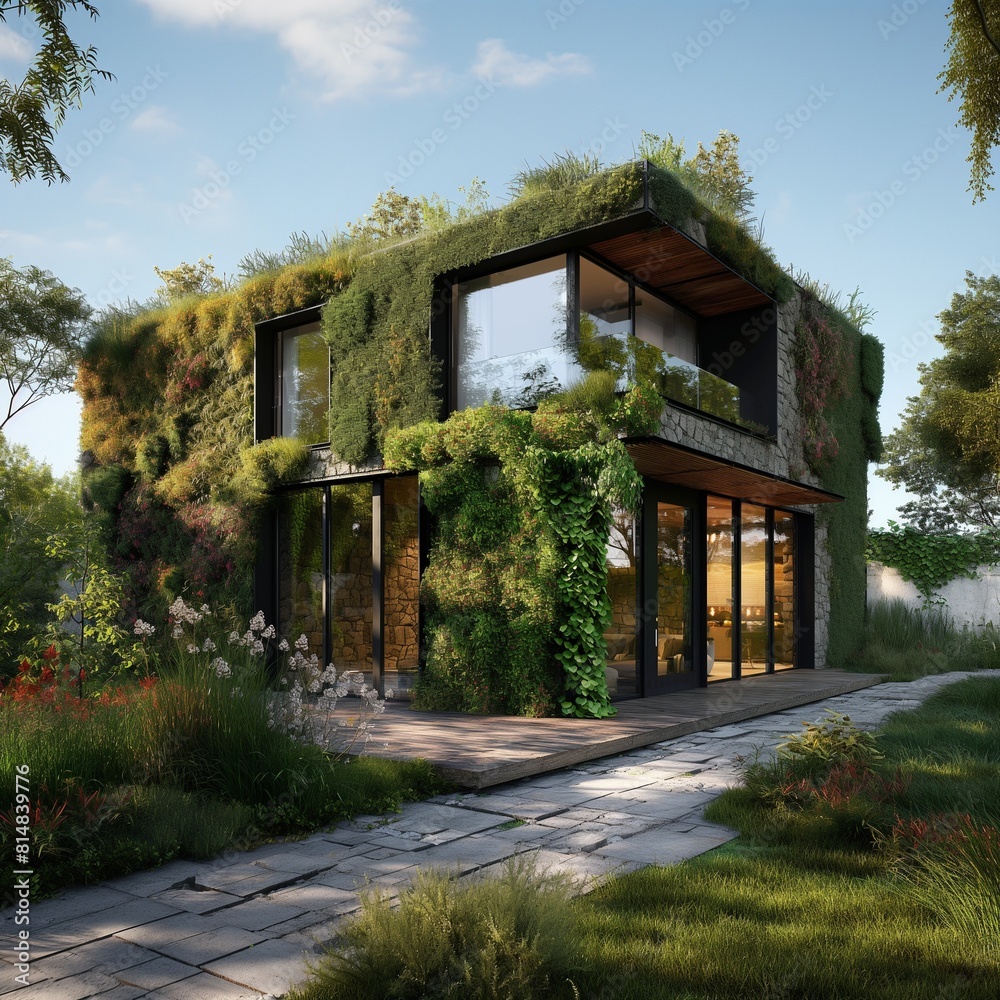 modern environmentally friendly house in generative ai modern environmentally friendly house in generative ai