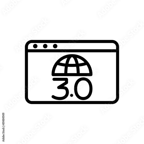 Web 3.0 line icon. Metaverse icon. Cryptocurrency icon isolated on white background. Transparent background, minimalist symbol. Vector images