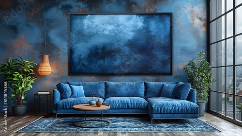 ISO A Paper Size Living Room Wall Art Modern Frame Decor on Home Background photo
