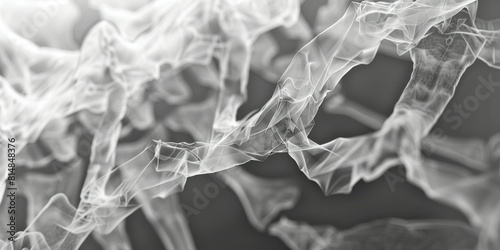 Abstract white smoke on black background. Monochrome.