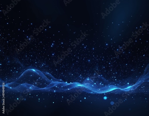 Dark blue and glow particle abstract background