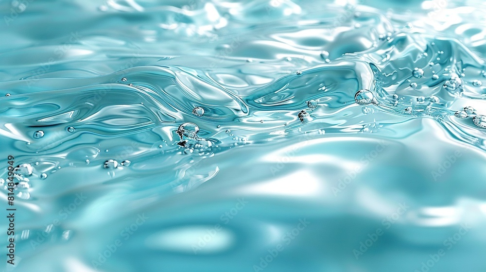 A photo of a blue water surface with many bubbles and droplets on the surface A photo of a blue water surface with many bubbles and droplets on the surface