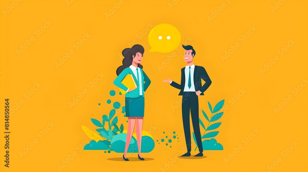 Smiling Business Partners Discussing Strategy and in Modern Office Environment Smiling Business Partners Discussing Strategy and in Modern Office Environment
